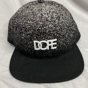 Dope Couture Baseball‎ Hat Cap Logo Black & White Speckled Adjustable Snapback